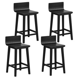 Tangkula 4PCS kitchen bar stools counter height bar stools mid century bar chairs - 1 of 4