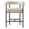 Modern Boucle Counter Height Stools with Cruved Backs and Arm Beige Bar Stools for Kitchen, Island, and Living Room—Tanpinhause - 3 of 4