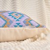 REGALWOVEN Boho Geometric Pattern with Fringe Trim Soft Decorative Pillowcases 2 Packs - 3 of 4