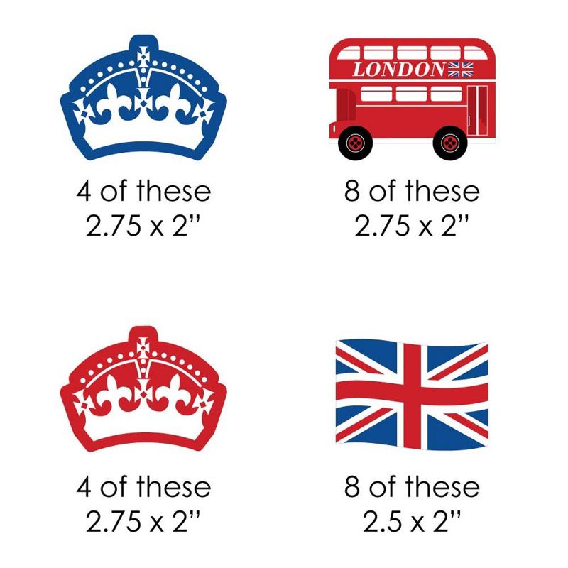 Big Dot of Happiness Cheerio, London - Diy Shaped British UK Party Cut-Outs - 24 Count, 3 of 7