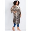 Avenue Women's Plus Size Tie-Front Duster Duster - 4 of 4