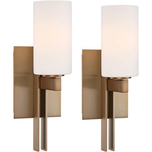 Possini Euro Crysta 16 3/4 High Warm Brass and Black Wall Sconce