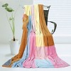 Slickblue Soft Coral Fleece Patchwork Blanket, 7 Color Options, 59"x78.7", Cozy & Stylish, Ideal for Home & Travel - 2 of 3