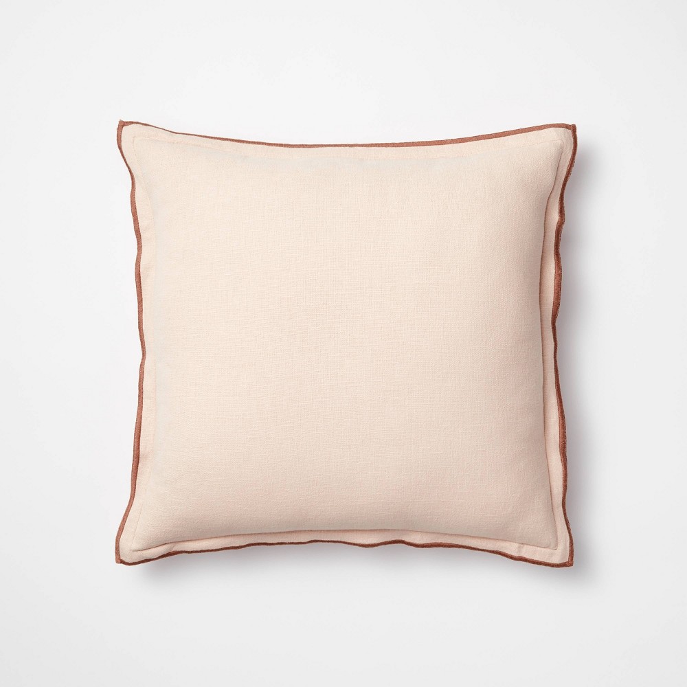 Photos - Pillow Linen Square Throw  Pink - Threshold™ designed with Studio McGee