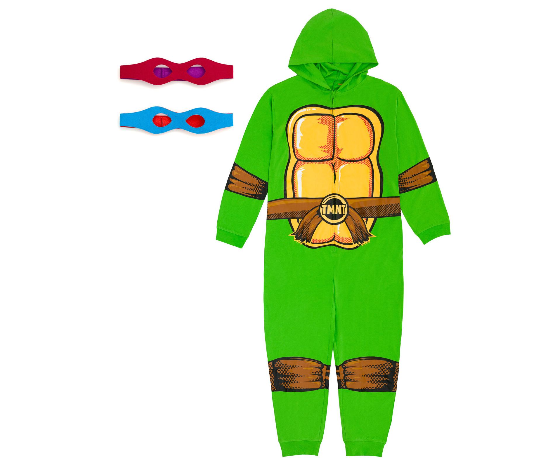 Teenage Mutant Ninja Turtles Zip Up Cosplay Costume Coverall Masks Adult
