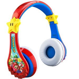 eKids Super Mario Bluetooth Headphones for Kids, Over Ear Headphones with Microphone - Multi-Color (MO-B52.EXV21OL) - 1 of 4