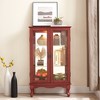 Racxily 2-Door Curio Cabinet, Tempered Glass with Mirrored Back & Adjustable Shelves, Lighting Included - 3 of 4