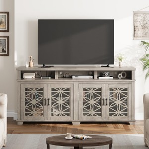 GustoWave 70.9" Farmhouse TV Stand, Entertainment Center with Glass Door & LED Lights for Living Room, Bedroom - 1 of 4
