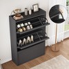 Shoe Cabinet with Flip Drawers, Wooden Shoe Organizer Cabinet with Adjustable Shelf, Shoe Storage for Entryway, Hallway, Living Room - 4 of 4