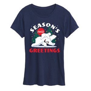Women's - Coca-Cola - Seasons Greetings Polar Bears Short Sleeve Graphic T-Shirt - 1 of 4