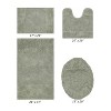 Granada 4 Piece Bath Rug Set 100% Premium Cotton Tufted Non-Slip Backing Bathmats for Bathroom, Super Soft Absorbent, Machine Washable - 2 of 4