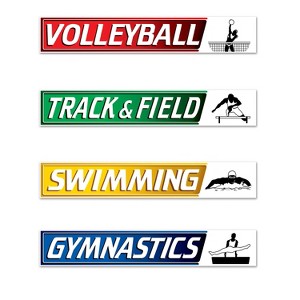 Beistle Summer Sports Street Sign Cutouts, 4" x 24", (16/Pkg) Multicolored - 1 of 3