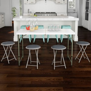 Lavish Home Set of 4 Folding Bar Stools, Heavy-Duty 18 in. Stool with 225lbs Capacity and Padded Seats for Dorm, Recreation or Game Room - 1 of 4