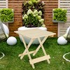 GlasFlength Folding Tables Portable Side Table Solid Wood Construction Simple Design for Patio Backyard Balcony, Beige, 19.75"*19.75"*19.75" - 4 of 4
