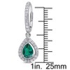 EVERLY JEWELRY | Sterling Silver  Sterling Silver 1 7/8 CT TGW Created Emerald Created White Sapphire LeverBack Earrings - 2 of 4