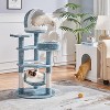 45.5in Ocean-Themed Cat Tree Multi-Level Cat Tower, Plush Furniture with Shark's Mouth-Shaped Nest - 2 of 4