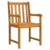 vidaXL Patio Chairs 2 Pcs with Armrest - Solid Acacia Wood - Weather-Resistant Outdoor Seating - Brown - Patio/Garden/Deck - 3 of 4