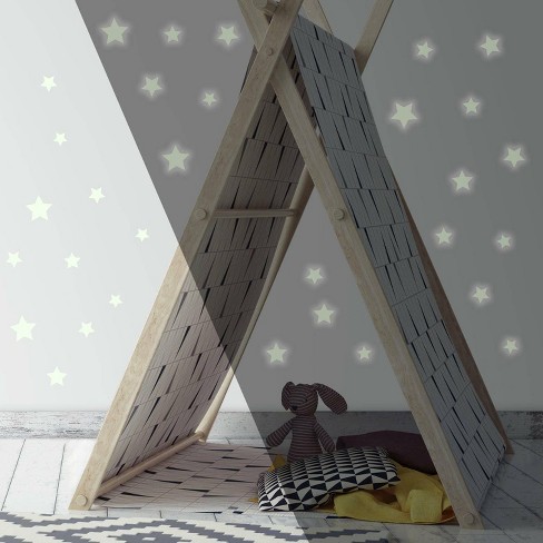 Roommates Glow In The Dark Stars L And Stick Wall Decal Target