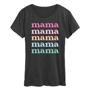 Women's - Instant Message - Colorful Stacked Mama Short Sleeve Graphic T-Shirt - 1 of 4