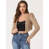 INSPIRE CHIC Women's Sequin Long Sleeve Open Front Party Cropped Jacket - 2 of 4
