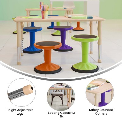 Natural Adjustable Height Rectangular Plastic Activity Table
