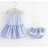MyKids-USA Baby Girl Striped Pattern Dress Combo Short Pants In Sets - 2 of 4