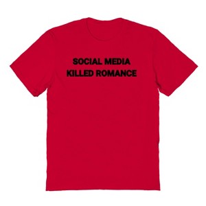 Rerun Island Men's Social Media Killed Romance Short Sleeve Graphic Cotton T-Shirt - 1 of 3