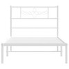 vidaXL Metal Bed Frame with Headboard White 39.4 in.x74.8 in. Twin - 4 of 4