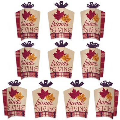 Big Dot of Happiness Friends Thanksgiving Feast - Table Decorations - Friendsgiving Party Fold and Flare Centerpieces - 10 Count