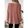 Women's Long Sleeve Ribbed Knit Sweater Top Casual Round Neck T-Shirt - 2 of 4