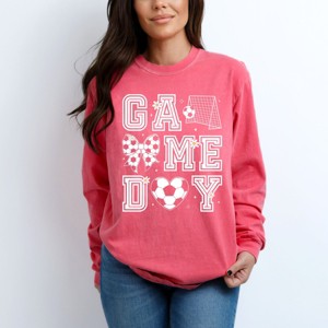 Simply Sage Market Soccer Game Day Flower Garment Dyed Long Sleeve - 1 of 4