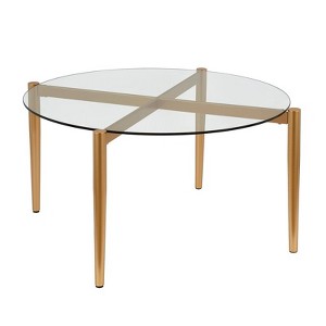 17' Metal Mid-Century Coffee Table in Gold - Henn&Hart - 1 of 4
