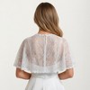 Anna-Kaci Women's Floral Capelet with Scalloped Edges Sheer Draped Overlay and Clasp Detail for Light Coverage 8.5x13in - One Size Fits Most, White - 4 of 4