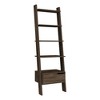 Alilang 15.35 Inch Ladder Bookshelf with Built-In Drawer and Tiered Shelves for Display and Storage - Walnut - 4 of 4