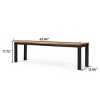 Wooden Outdoor Bench with Metal Frame,Modern Minimalist Bench with Teak Slatted Top,Patio Bench for Backyard or Garden-Cuddlewood - 4 of 4