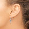 Black Bow Jewelry 16mm Cubic Zirconia Cross Dangle Earrings in Sterling Silver - 3 of 4