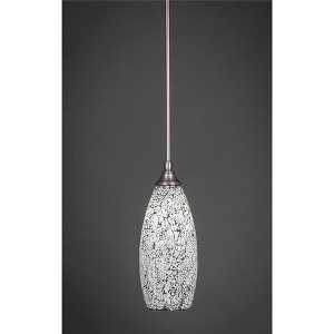 Toltec Lighting Any 1 - Light Pendant in  Brushed Nickel with 5.5" Black Fusion Shade - 1 of 1