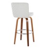 30" Contemporary 360¡ã Swivel Bar Stools with Bent Wood Legs, Padded Seat, and Round Footrest (Set of 2) for Kitchen - 4 of 4