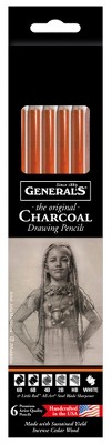 General's Extra Smooth Top Quality Charcoal Pencils, 4B Tip, Black, Pack of  12
