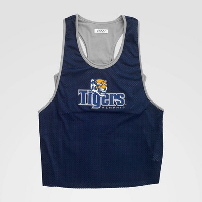 NCAA Memphis Tigers Mesh Tank Top with Attached Sporty Bralette - Blue L