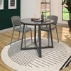 COSCO Indoor/Outdoor 35" Round Dining Table with Glass Top, Dark Gray - 3 of 4