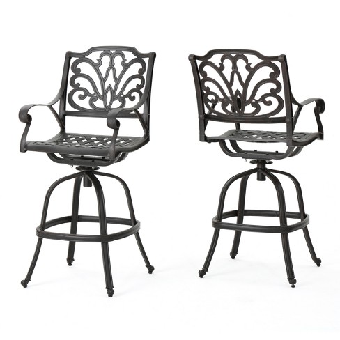 Outdoor aluminum bar 2025 stools with backs