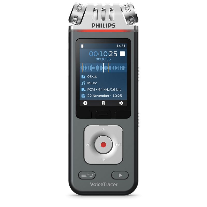 Philips DVT7110 8GB VoiceTracer Digital Voice Recorder with Video-Shooting Kit - Silver / Black, 2 of 10