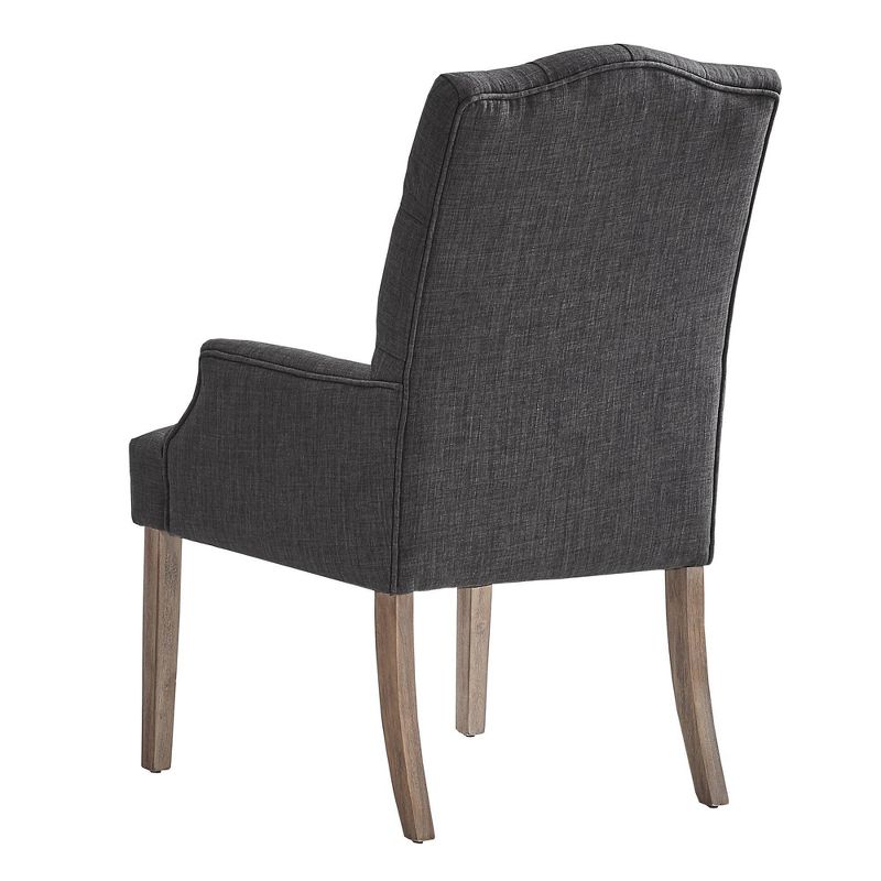 Raghnaid Distressed Tufted Linen Dining Chair - Inspire Q, 6 of 11