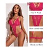 Clotth Women's Deep V Lace Teddy Bodysuit - Exquisite One Piece Lingerie, Babydoll Teddy Underwear - 2 of 4