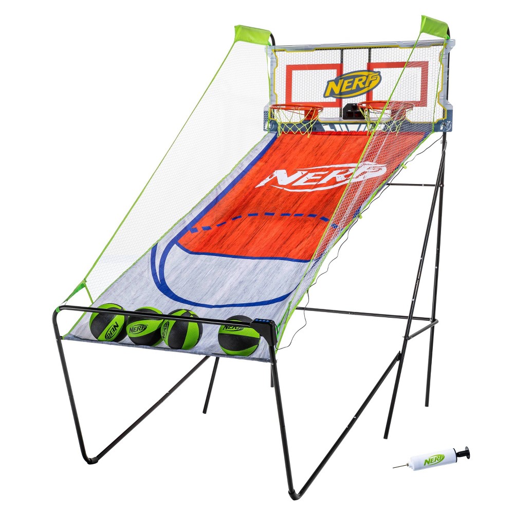 NERF Kids' Pro Shot Basketball Arcade: Electronic Scoring, Steel Frame, Ages 8+