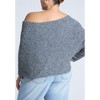 ELOQUII Women's Plus Size Fuzzy One Shoulder Sweater - 3 of 4