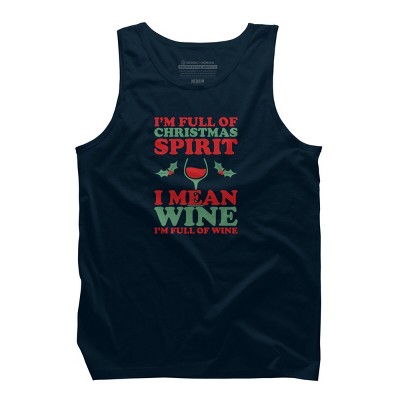 Men's Design By Humans Full of Christmas Spirit & Wine By DJBalogh Tank Top