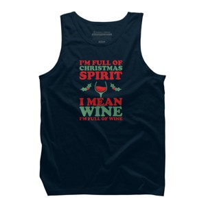 Men's Design By Humans Full of Christmas Spirit & Wine By DJBalogh Tank Top - 1 of 3