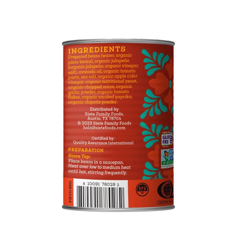 Siete Organic Gluten Free Vegan Charro Beans - 15.5oz, 2 of 5